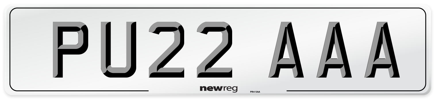 PU22 AAA Number Plate from New Reg